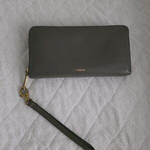 Fossil Gray Leather Wallet